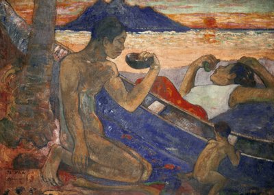 A Canoe (Tahitian Family), 1896 by Paul Gauguin